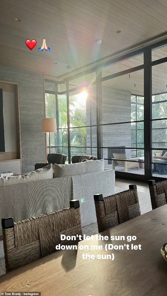 Tom Brady gave his more than 14.8 million Instagram followers a rare glimpse inside his stunning bachelor pad in Miami, Florida, on Friday.