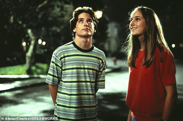 A big hit: The beauty with her co-star Elijah Wood in the 1998 disaster film Deep Impact