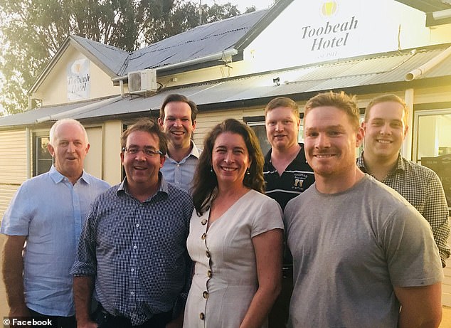 Local business owner Michael Offerdahl (third from right) has launched a petition to prevent the Toobeah Reserve from being handed over to an Indigenous organization.