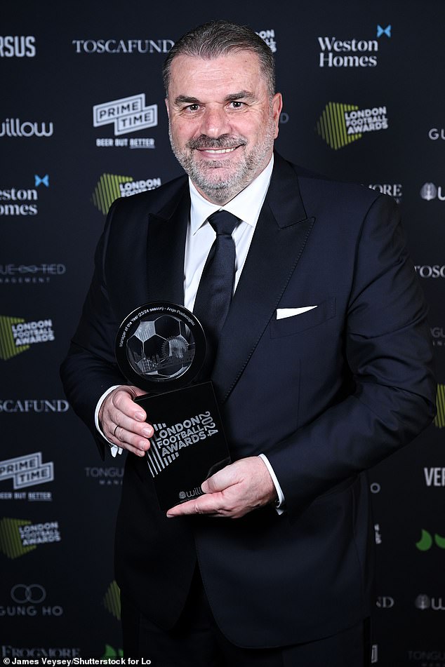 Tottenham's Ange Postecoglou named Coach of the Year at London Football Awards