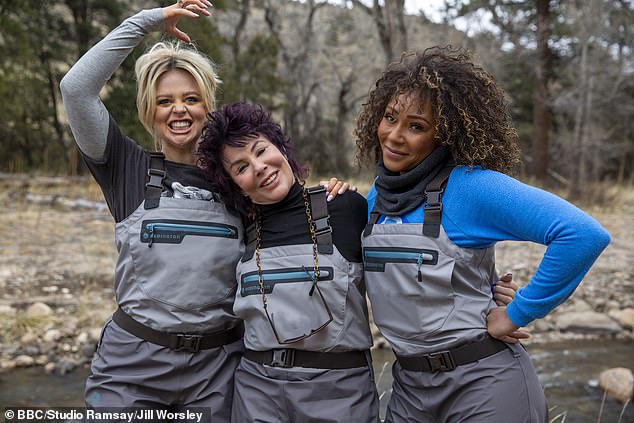 BBC adventure show Trailblazers has reportedly been axed after one season due to presenters Mel B and Emily Atack's clash during filming (LR) Presenters Emily Atack, Ruby Wax, Mel B