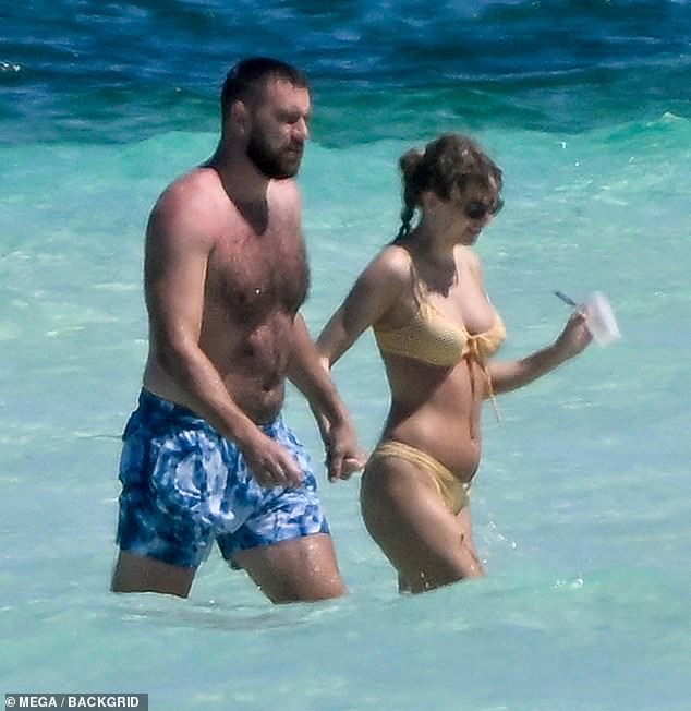 Last week, photos surfaced of Kelce's 'dad bod' vacationing with Taylor Swift in the Bahamas.