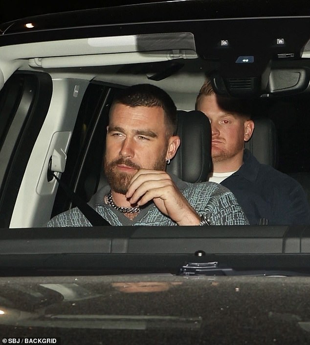 Travis Kelce was spotted leaving a Justin Timberlake concert in LA early Thursday morning