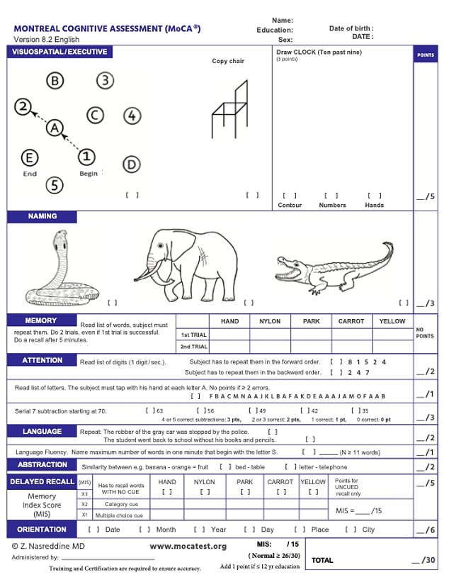 Former President Donald Trump took the Montreal Cognitive Assessment twice, and then-White House Dr. Ronny Jackson said he gave the president the test because he requested it.