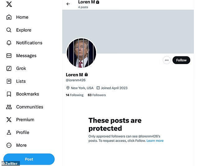 Trump claimed that Merchan's daughter posted an image of him behind bars, but the recent account had only 63 followers and her profile photo soon changed to a young Kamala Harris.