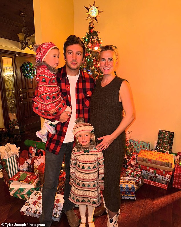 In December, Tyler revealed that he and wife Jenna were expecting their third child together after daughters Rosie, four, and one-year-old Julie (pictured).