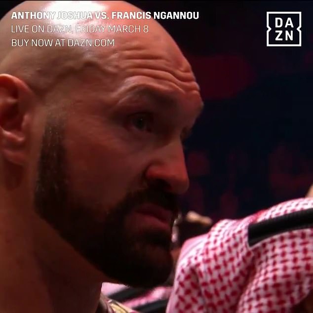 Fury looked shocked ringside as he watched Joshua dispose of Ngannou in two rounds.