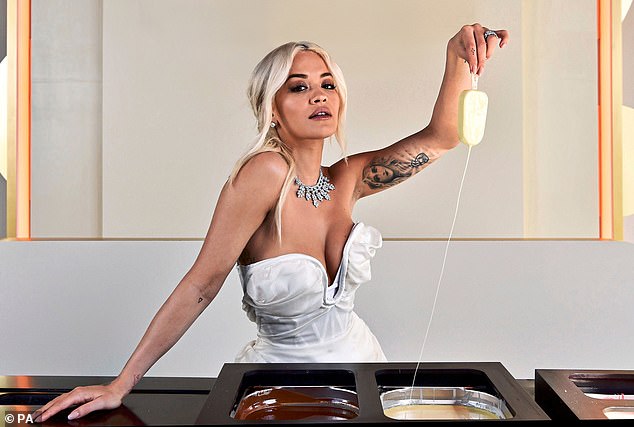 Ice Queen: Pop star Rita Ora makes her own personalized Magnum