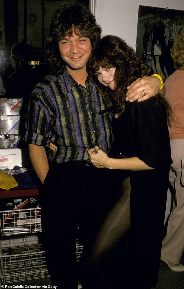 Valerie's first husband was legendary rock star Eddie Van Halen, with whom she shares a now 32-year-old son named Wolfgang; Valerie and Eddie photographed in 1987