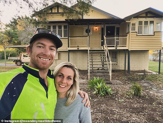 Then: Charlie-Marie Watt and her husband, builder Leonard, bought the property in 2020. The exterior was once a dusty yellow.