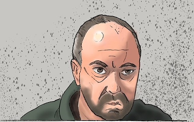 A court sketch by Michael Gauci on Wednesday. He remains behind bars for attempted murder