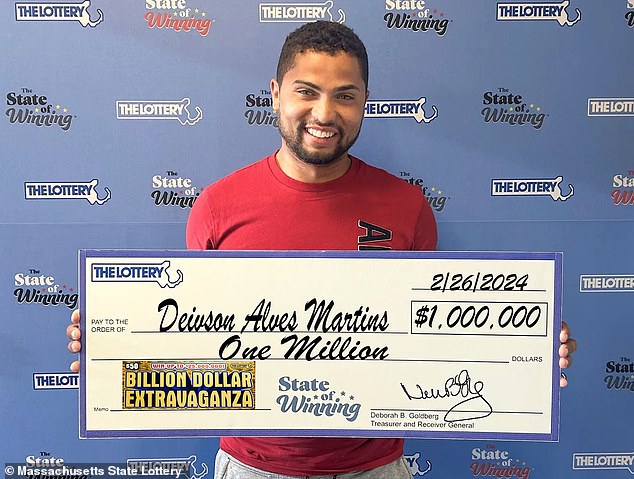 Deivson Alves Martins won the $1 million jackpot by purchasing a scratch-off ticket with part of his $500 win from a previous game.