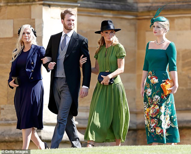 Lady Eliza Spencer, Louis Spencer, Viscount Althorp, Victoria Lockwood and Lady Kitty Spencer at Prince Harry's wedding to Meghan Markle at St George's Chapel in May 2018