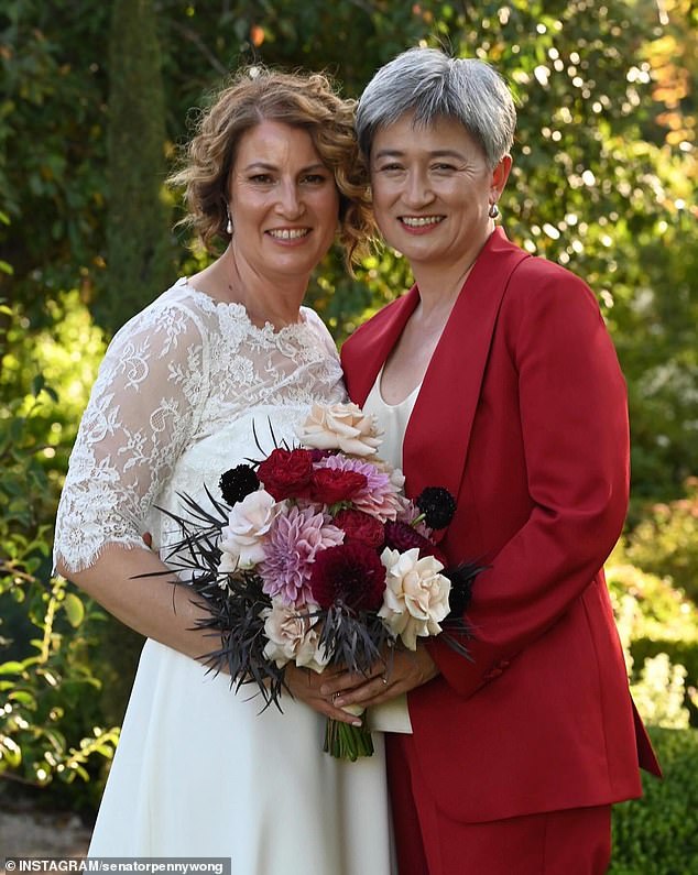 Penny Wong, veteran Labor senator and Australian Foreign Minister, has married her long-term partner Sophie Allouache in her home state of South Australia