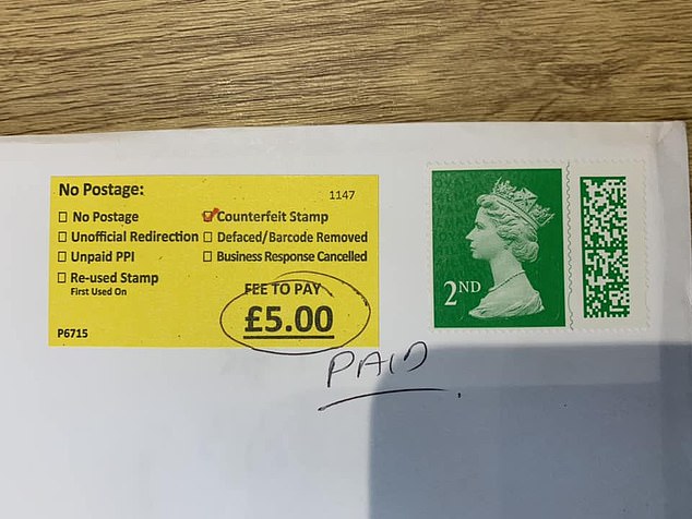 Shocking: There is an increase in the number of 'counterfeit' stamps and a £5 fine for those who receive (and accept) mail posted with a stamp