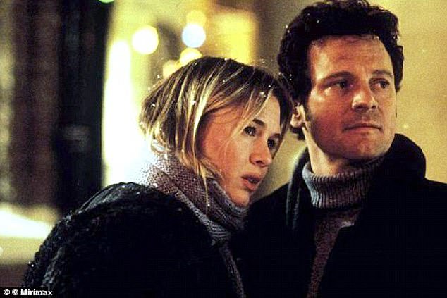 In another scene from the first film, from 2001, her friend asks her: 'Just like you are?  Not thinner?  Isn't it smarter?  when she tells him that her boyfriend, lawyer Mark Darcy, played by Colin Firth (pictured playing Mark), said she likes him just the way he is.