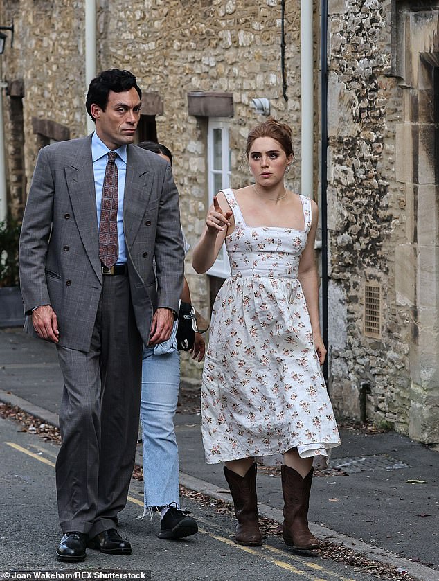 Mind the age gap: Alex Hassell and Bella Maclean, who play his teenage lover