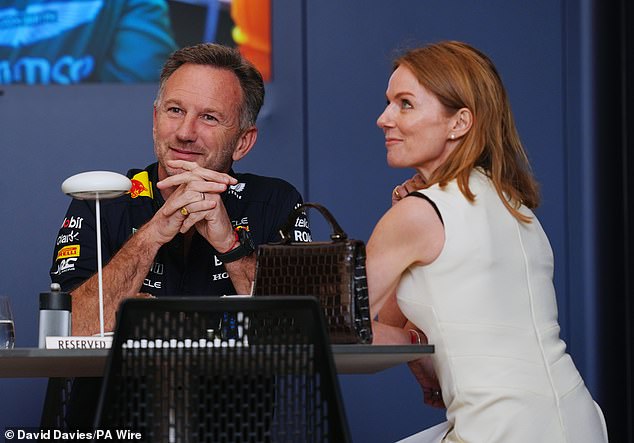 Horner's wife Halliwell continued to show her support for the team manager