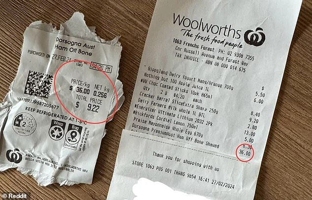An Australian woman is urging shoppers to check their receipts after her mother was significantly overcharged at the supermarket checkout.