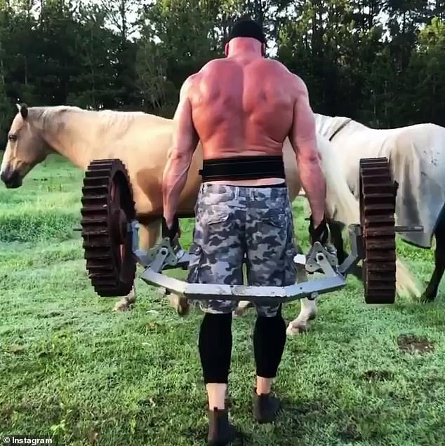 Haviland, who is 203 cm (6'8") and weighs 157 kg (346 lb), has made waves in the fitness world with amazing feats of strength.