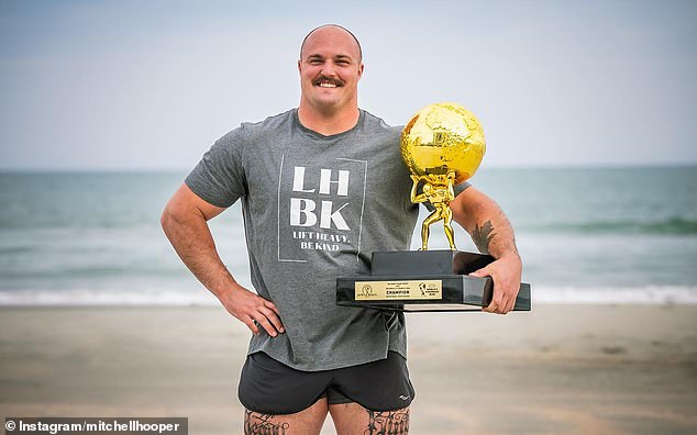 Reigning World's Strongest Man champion Mitchell Hooper (pictured) says Tom Haviland is one of the strongest people on the planet and could take the coveted title.