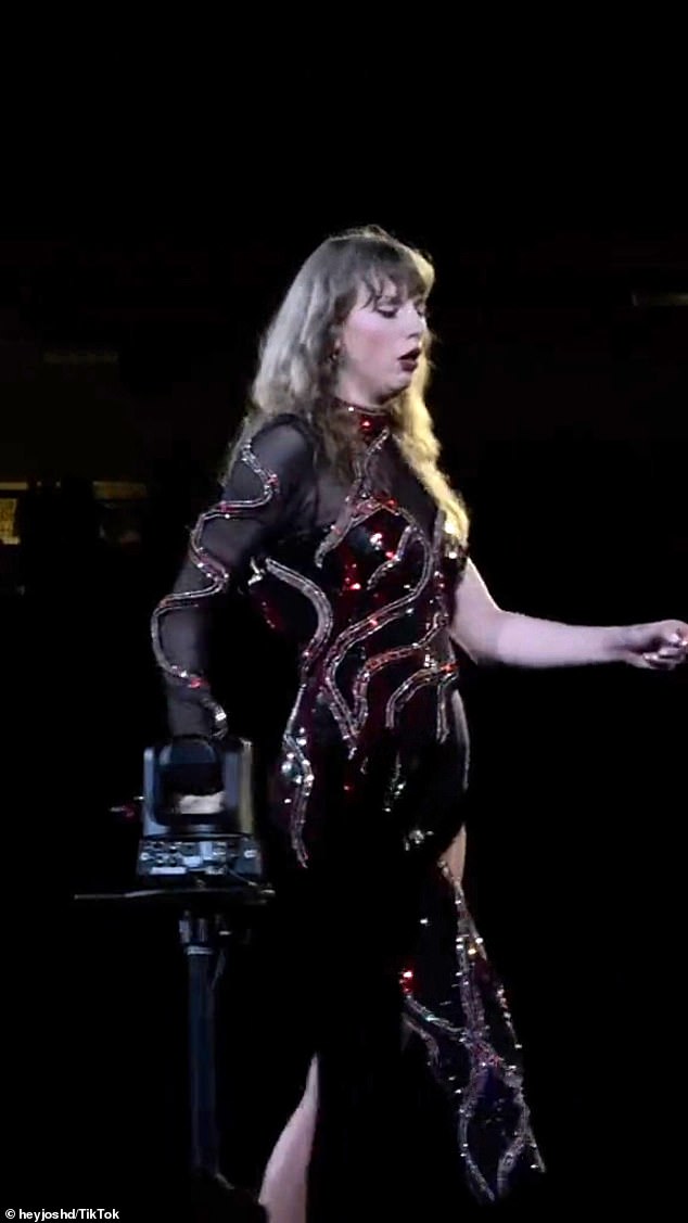 Taylor Swift (pictured) has left fans worried after appearing to have a cold during her first show in Singapore.