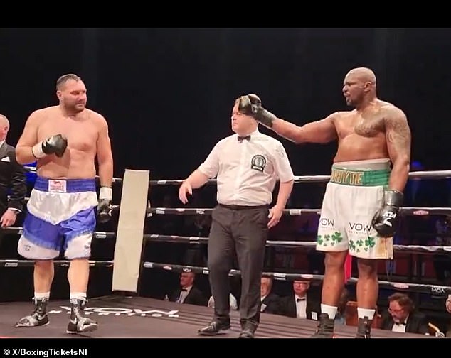 Dillian Whyte (right) took issue with something Chris Hammer said or did at the end of their clash in Ireland.