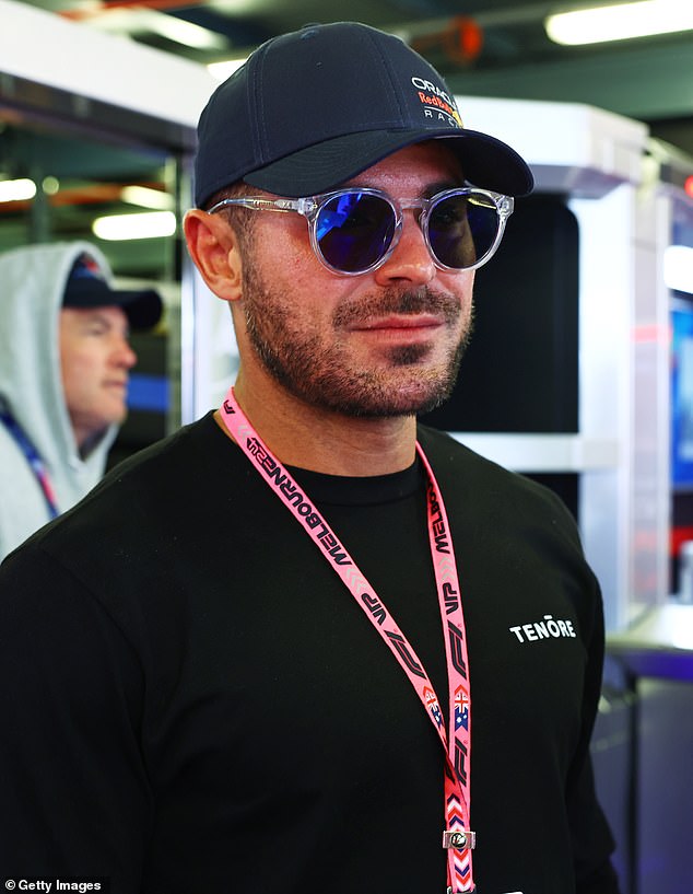 Hollywood actor Zac Efron surprised fans in Melbourne on Sunday at the Australian F1 Grand Prix.