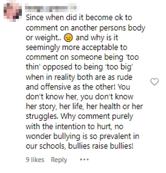 Despite the outpouring of concern Jodi received, other followers rushed to her defense and accused critics of 'bullying' her.