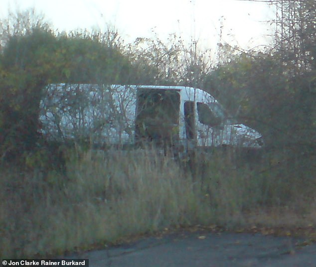 A white Mercedes Sprinter 9 van (pictured), similar to the one police say Christian Brueckner owned while living in Portugal, was kept by him at the site of an abandoned factory in Germany.