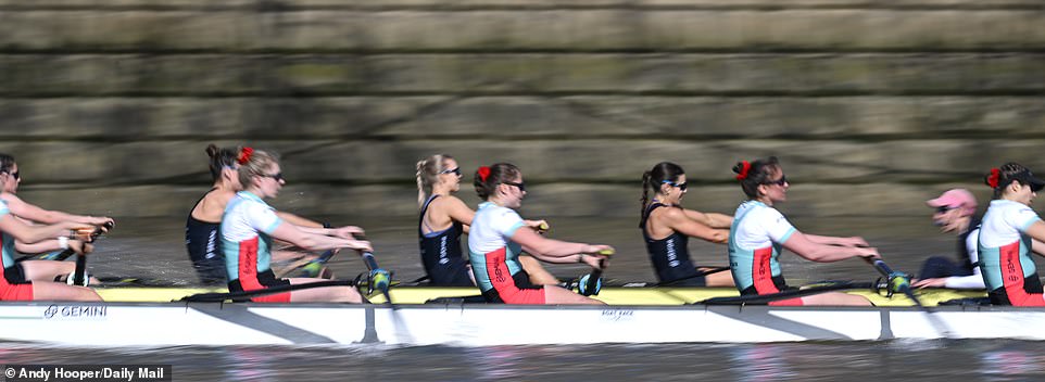 The Cambridge women's team began their day to remember after beating their rivals over the four-mile course.