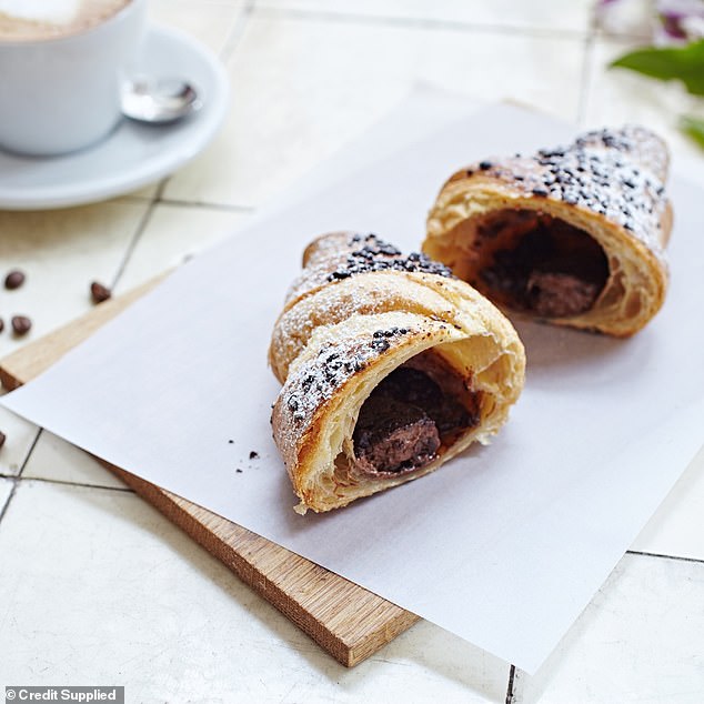 An innovative way to use leftover Easter chocolate is to fill some cakes with it and you'll be left with homemade chocolate croissants!