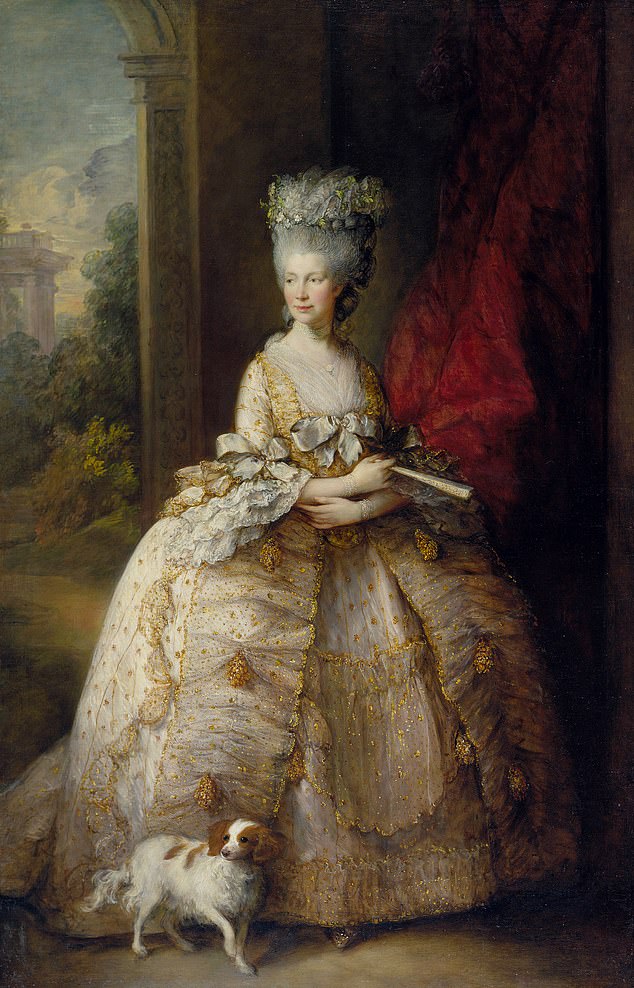 Queen Charlotte, portrayed by Thomas Gainsborough in 1781. She had 15 children with King George III.