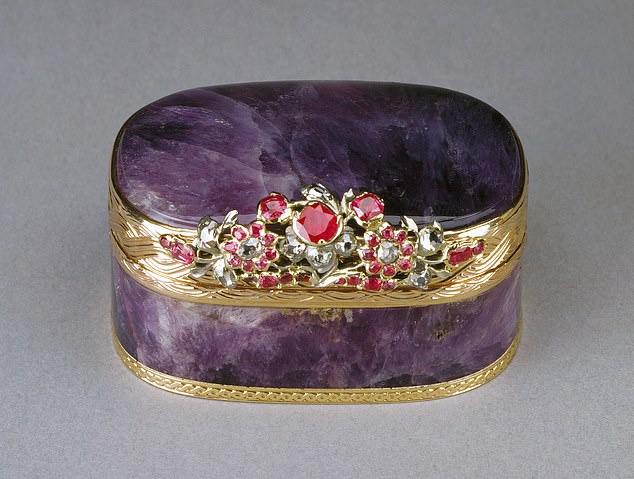 A German jeweled snuff box, made in 1770. It is on display in the new exhibition.