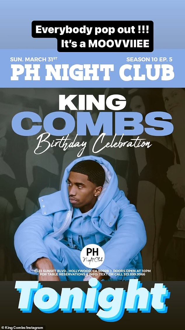 Diddy will definitely be skipping his son 'King' Christian Combs' 26th birthday party at PH Night Club in Hollywood on Sunday night.