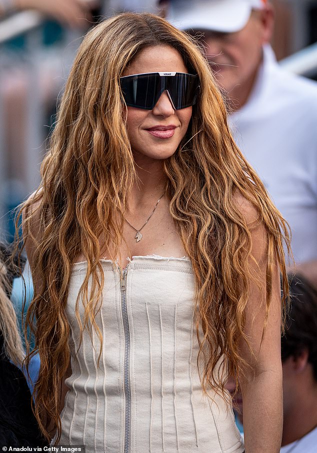 Shakira looked in good spirits during the men's singles final of the Miami Open 2024
