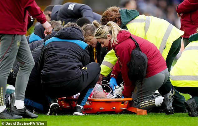 She was immediately treated by the club's doctors and paramedics, who rushed to the field.