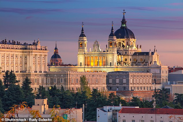 Madrid (pictured, the Cathedral of Santa María la Real de La Almudena) was first on the list, and the 22-year-old upset some by saying she preferred Barcelona.