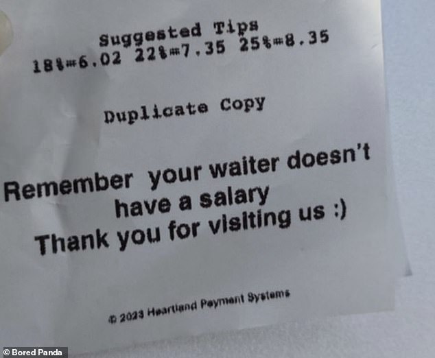 Meanwhile, a restaurant in the US has openly admitted to not paying its staff in the hope of guilting customers into tipping more.