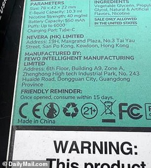 This vaporizer was manufactured in Guangdong, China.