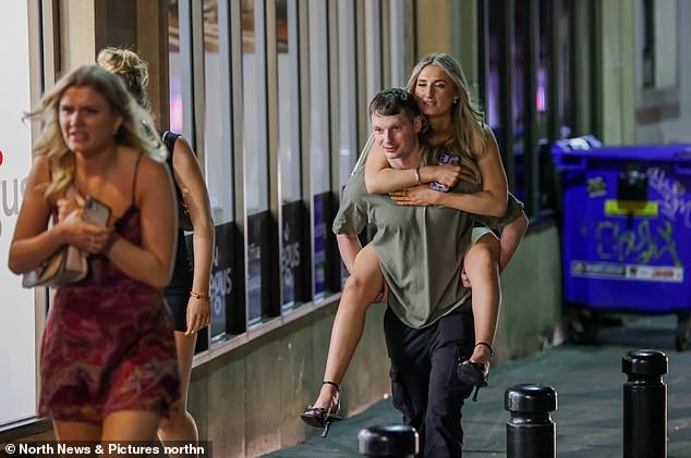 These revelers needed a ride home after partying late into the night with friends in Newcastle