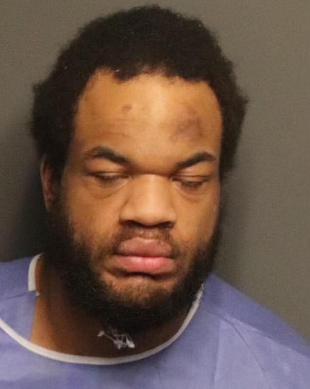 The actor was walking near East 90th and East Drive around 7:45 p.m. when Xavier Israel, 27, hit him in the back of the head with a rock.  (Pictured: Israel's booking photo last night)