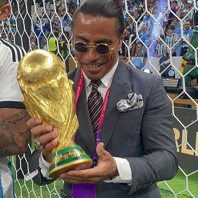 Salt Bae became embroiled in controversy when he bizarrely ran onto the field in the 2022 World Cup final.