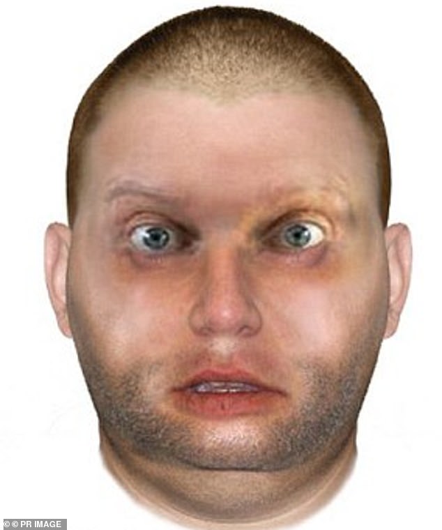 Thommo (in a computer-generated image released by police) has not been arrested since he raped Peta as a teenager in 2005 or 2006.