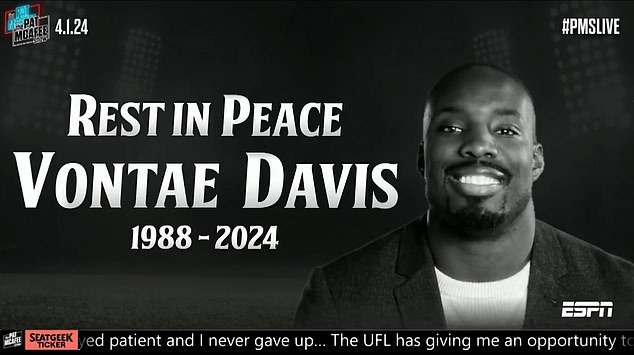At the end of McAfee's monologue, the screen went black to pay tribute to his former teammate