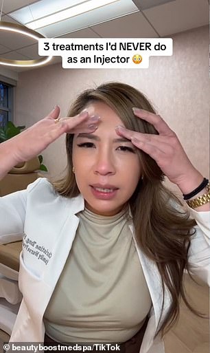 Nurse practitioner Christine Tong of Beauty Boost Med Spa in Newport, California, has revealed on TikTok the treatments she would never do as an injector.