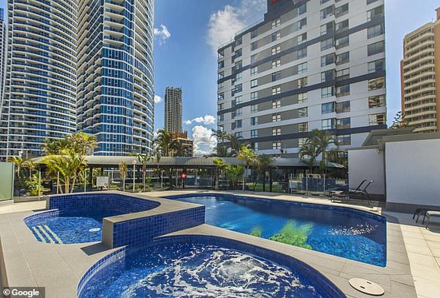 Dharmvir Singh and Gurjinder Singh were discovered unconscious in the rooftop pool of Top of the Mark Holiday Apartments in Surfers Paradise just before 7pm on Sunday.