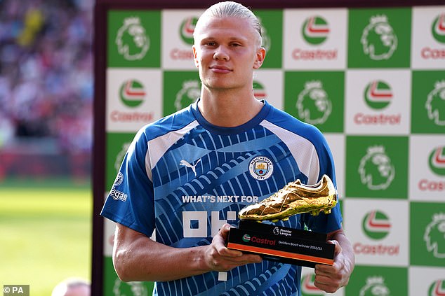 Haaland raced to the Premier League Golden Boot last season with a record 36 goals, and could yet repeat the feat this season.