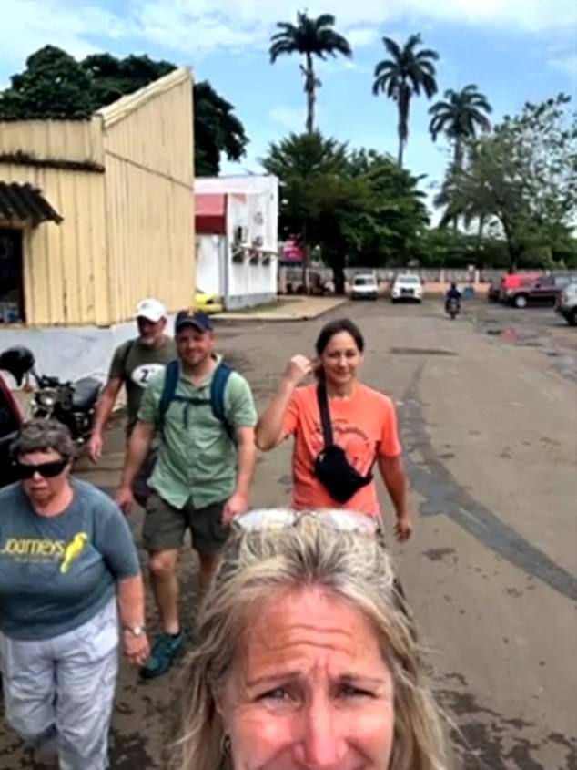 Group of stranded vacationers pose for a selfie amid their troubles in Africa