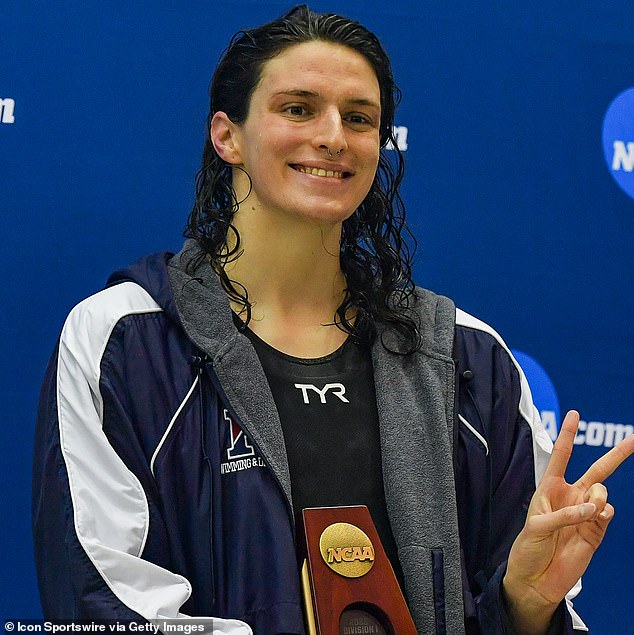 The lawsuit highlights a specific case involving Lia Thomas (pictured), a former University of Pennsylvania swimmer who had previously competed in men's swimming, and Riley Gaines, a former University of Kentucky swimmer.